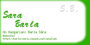 sara barla business card