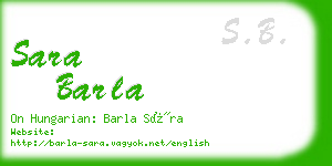 sara barla business card